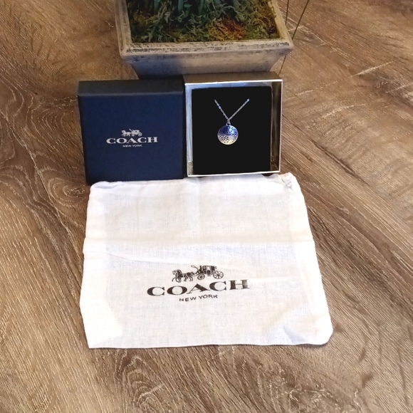Coach NWT Sterling Silver Necklace & Pendant - Picture 1 of 5